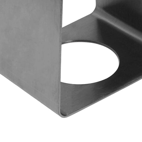 Close-up of Durable Stainless Steel Coffee Drip Rack And Filter Cup Holder Station showing matte finish and circular cutout.