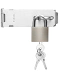 Stainless Steel Padlock Latch 5 Inch Heavy Duty Locking Hasps for Cabinets Closets and Doors with Keyed Lock Rust Resistant