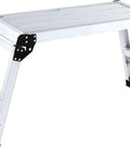 Aluminum Step Ladder Work Platform Drywall Bench Folding Heavy Duty Extra Large Portable No Assembly Needed Lightweight Pro Grade Aluminum