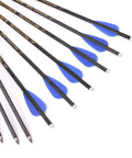 Mini Crossbow Bolts 13 Inch 6 Pack Carbon Arrows 5.2mm Outer Diameter With Steel Tips and Blue Fletching