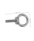 Stainless Steel Eye Bolt Anchor With Closed Ring M6x20 Deep Anchorage For Concrete And Machinery Mounting Includes Spring Washer Flat Washer And Nylon Locking For Solid Strength And Easy Hookups, side view with dimensions