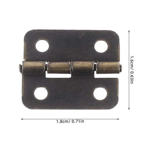 1:12 Scale Miniature Bronze Hinges Set Of 20 With 80 Screws For Dollhouse Furniture Cabinet Closet DIY Projects Antique Brass Finish