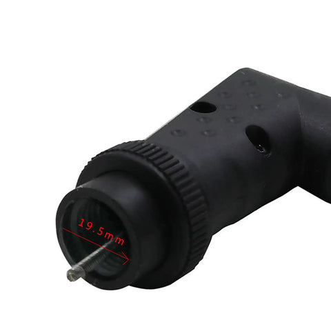Heavy Duty Right Angle Converter Kit For Rotary Tools With Cool Running Bearings For Tight Spots And Precision Polishing Or Engraving Work Busts Tough Jobs Daily 19.5mm grip detail