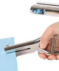 Heavy Duty Handheld Single Hole Punch For Crafts And Scrapbooking, Go-To 3/8 Inch (10mm) Zinc Alloy Punch in use on blue paper