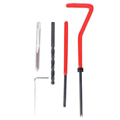 30 Piece Thread Repair Kit With Stainless Steel Twisted Drill, Tap, Wrench, Tang Breaker, Hex Wrench, And M4x0.7 Threaded Inserts
