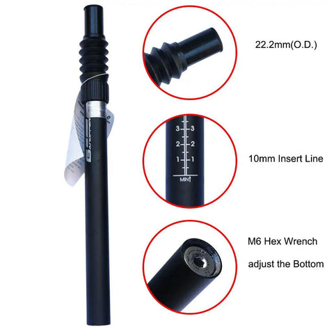 25.4mm Seatpost Suspension With Spring For Fixie BMX And Road Bikes, Shock Absorber Seat Post with adjustment details