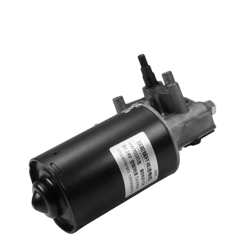 Black and silver 24V DC Worm Gear Motor 52 RPM Reversible Beefy High Torque Electric Gearbox Reduction With Left Threaded Shaft GW70105