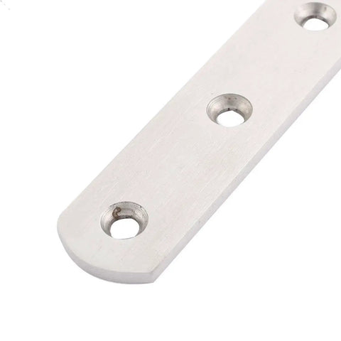 Built Tough Steel Corner Brackets And Straight Flat Mending Plates Set Of Ten thick metal flat mending plate with three holes.