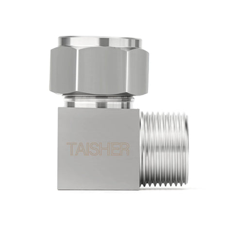 TAISHER 304 stainless steel square 90-degree compression tube fitting, 1/2 in. tube OD x 1/2 in. NPT male