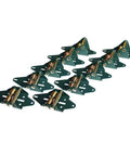 Garage Door Hinge System 6P 2C Fits Tall Panels Six Panel Doors With Gold Springs Durable Green Finish Easy Install Replacement Hinges Kit For Custom Heights And Smooth Quiet Operation, 6-pack