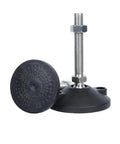 Adjustable Lathe Leg Set With Threaded Leveling Feet Swivel Base close-up view, showing articulating leg with bolt and pad