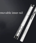 Two Way Full Extension Stainless Steel Drawer Slides With Soft Close And Ball Bearing Runners 27mm Wide Heavy Duty Drawer Rails
