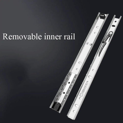 Two Way Full Extension Stainless Steel Drawer Slides With Soft Close And Ball Bearing Runners 27mm Wide Heavy Duty Drawer Rails