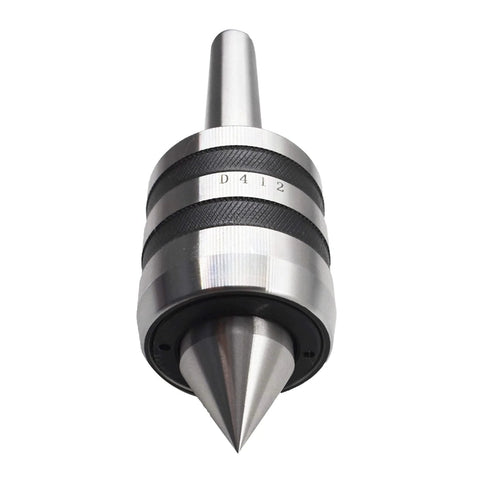 TINVHY MT2 medium-duty live center with 2MT Morse taper; triple-bearing lathe center, hardened steel