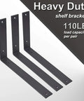 12 Inch L Shelf Brackets Set of 4 Heavy Duty Metal Black Rustic Industrial Shelving Brackets With Hardware Included