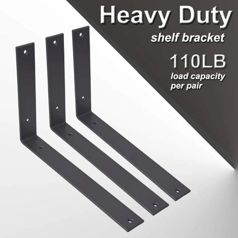 12 Inch L Shelf Brackets Set of 4 Heavy Duty Metal Black Rustic Industrial Shelving Brackets With Hardware Included