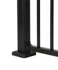 Level Deck Railing Kit With Square Balusters And Mounting Brackets, 72 Inch Top And Bottom Rails, 36 Inch high post and bracket close-up.