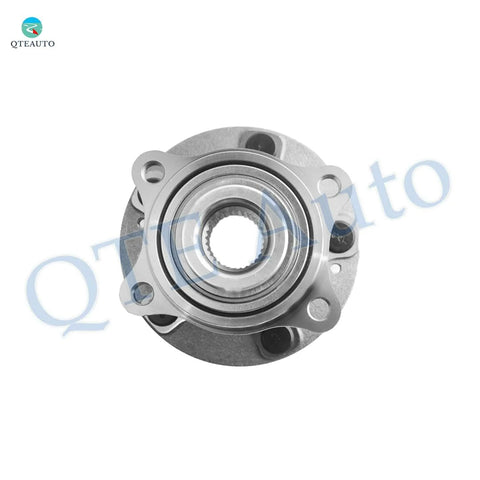 Top view of a single front wheel hub bearing assembly, part of the Pair Of Front Wheel Hub Bearing Assemblies For 2017 2022 Kia Sportage, OE Replacement, Durable Bearings, Smooth Ride, Bolt Right On, No Hassle Install, Includes Both Sides, Complete Left And Right Set.