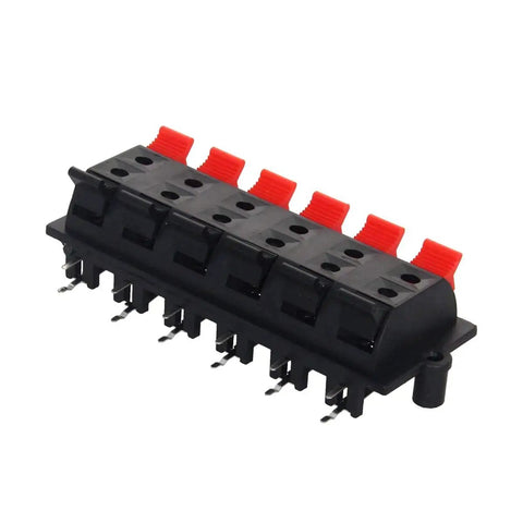 15 Piece Speaker Spring Terminal Clips 12 Way Push Release Connectors For Audio Wiring Terminal Strip Block DIY Speaker Build Kit