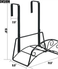 Heavy Duty Metal Hose Stand With Wall Mount Or Hanging Bracket Outdoor Water Hose Holder Reel In Black Sturdy Steel Construction Keeps Hoses Organized Off The Ground Easy To Install showing dimensions 12.8 x 11.5 x 5.5