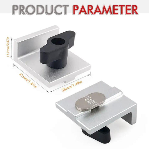4 Piece Bi Directional Stop Kit With Knobs For T Track System Universal Fit Precision Stops Aluminum Alloy Silver Anodized Built Tough Short Stop Blocks 4 Pack, silver stop blocks