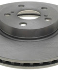 Raybestos R-Line front disc brake rotor; vented steel rotor for select Toyota/Scion/Pontiac models.