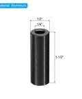 Beefy M6 Aluminum Spacers Ten Pack Round Screw Standoffs Built Tough Inner Diameter M6 Outer Diameter One Half Inch Length One And One Half Inches For Quarter Inch Or M6 Bolts Durable Corrosion Resistant in side view.