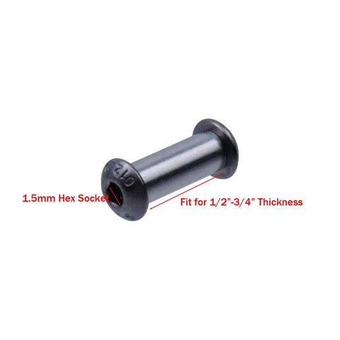 Single dark grey fastener from Knife Handle Screws And Rivets Set For Wooden Handles, showing 1.5mm hex socket and fit dimensions.