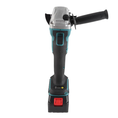 Pro Level Brushless Angle Polisher With Comfort Grip Handle And Quick Charge Battery. Front view with ergonomic design.