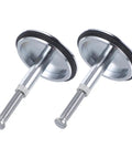 2pcs Bathtub Drain Plug Rotating Design Brass with Flat Seal, metallic plugs with rubber seals for secure drainage.