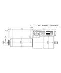 Top Shelf High Speed Water Cooled Spindle With Quick Automatic Tool Change And Serious Torque built for CNC machining, dimensions and design features.