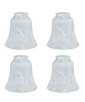 Alabaster Bell Glass Shade Set For Ceiling Fans And Vanity Lights, 2-1/8 In Fitter, 4.75 In Diameter By 4.75 In Height, Pack Of 4