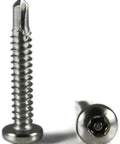 Straight Up Solid Tamper Proof Security Screws With Pin Self Drilling Tek Pan Head Stainless Steel Fasteners for Metal and Wood Installation Plus Safe Kitchen Use Size Eight By Half Inch T15 Socket Set Of Twenty Five Pieces
