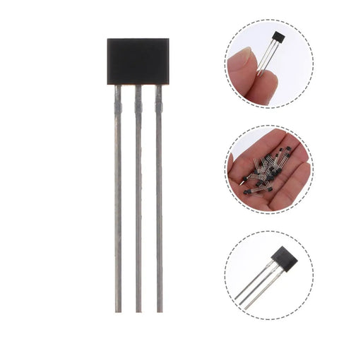 40pcs Hall Effect Sensor Kit for Industrial and Lab Use, Pro Grade Magnetic Detector with 99 Percent Accuracy, black 3-pin sensor