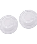 Two clear bathtubs drain stoppers with leakproof designs, low-profile and airtight for efficient drainage control.