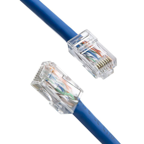 50 Pack Cat6 RJ45 Connectors For Solid And Stranded UTP Ethernet Cables, Crimp Ends For 24 To 26 AWG, Transparent Finish