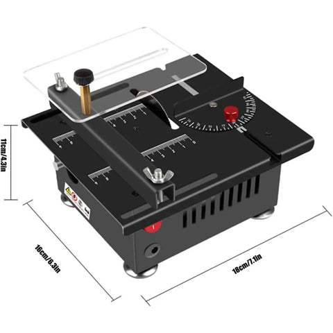 Top Shelf Mini Table Saw And Heavy Duty Portable Craft Station For Wood Cutting Sanding Engraving Drilling All In One Adjustable Desktop Power Tool, compact design.