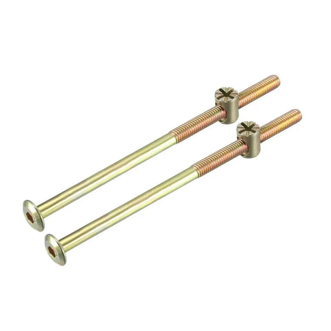 Heavy Duty M6 Hex Socket Furniture Bolt And Barrel Nut Set 60 70 80 90 100 120mm Zinc Plated For Crib Bed Chair Installations, 2 Pieces