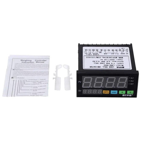 Weighing Controller Load Cell Indicator With Two Relay Outputs Four Digit Dialed In Nixie Tube Style LED Display For High Precision Weight Control And Auto Accumulation Mean Works With Various Pressure And Weight Sensors with manual and clips