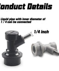 Keg Ball Lock Disconnect Set With Gas 1/4 Barb And Liquid 1/4 Barb Quick Disconnects Plus Beer Swivel Nuts For Home Brewing, black and gray 1/4 inch barbs