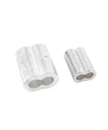 Premium Aluminum Crimping Sleeves For Wire Rope Ferrules And Cable Terminals, sturdy aluminum sleeves in two sizes, ideal for secure connections.