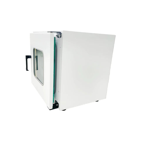 Heavy Duty 0.9 Cubic Foot Vacuum Drying Oven Featuring Pro Grade Pid Temperature Control with glass door in view.