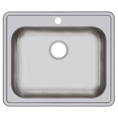 Single Bowl Drop-In Stainless Steel Sink 25 By 21 Inches, 22-Gauge 300 Series, Commercial Grade, top view