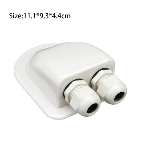 White ABS Solar Double Cable Entry Gland Grommet Kit for all cable types from 2mm to 6mm, durable cable management solution