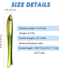 Dimensions and size details of Pen Sized 55 Inch Mini Pocket Fishing Pole Travel Rod Set For Ice Fly Sea Saltwater And Freshwater Grab And Go Portable Collapsible Aluminum Rod And Reel Combo Ready To Fish.