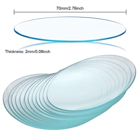 Pro Grade Lab Watch Glass Set 70mm Beaker Cover Lids For Chemistry 10 Pieces Clear Glass Watch Glasses For Reactions