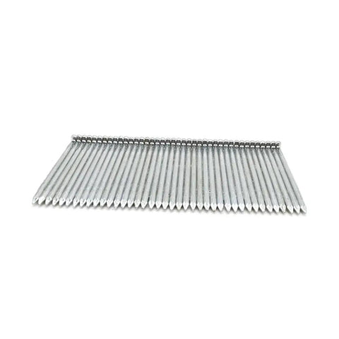 A row of 14 Gauge Concrete T Nails 2 Inch Smooth Shank For Concrete Nailers 1000 Pack Built Tough Heavy Duty Wood To Concrete Fasteners.