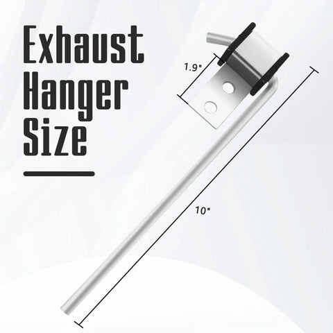 Four Pack Heavy Duty Exhaust Hanger Rods Universal Fit Three Eighths Inch Diameter Ten Inch Length shown with dimensions