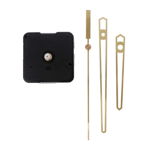 Quartz Clock Movement Kit With Hands For DIY Wall Clock Repair, featuring plastic housing and aluminum hands.