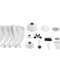 Ceiling Fan with Light and Handheld Controller 6 Speeds 2200LM for Bedroom assembly parts, including fan blades and light fixture components.